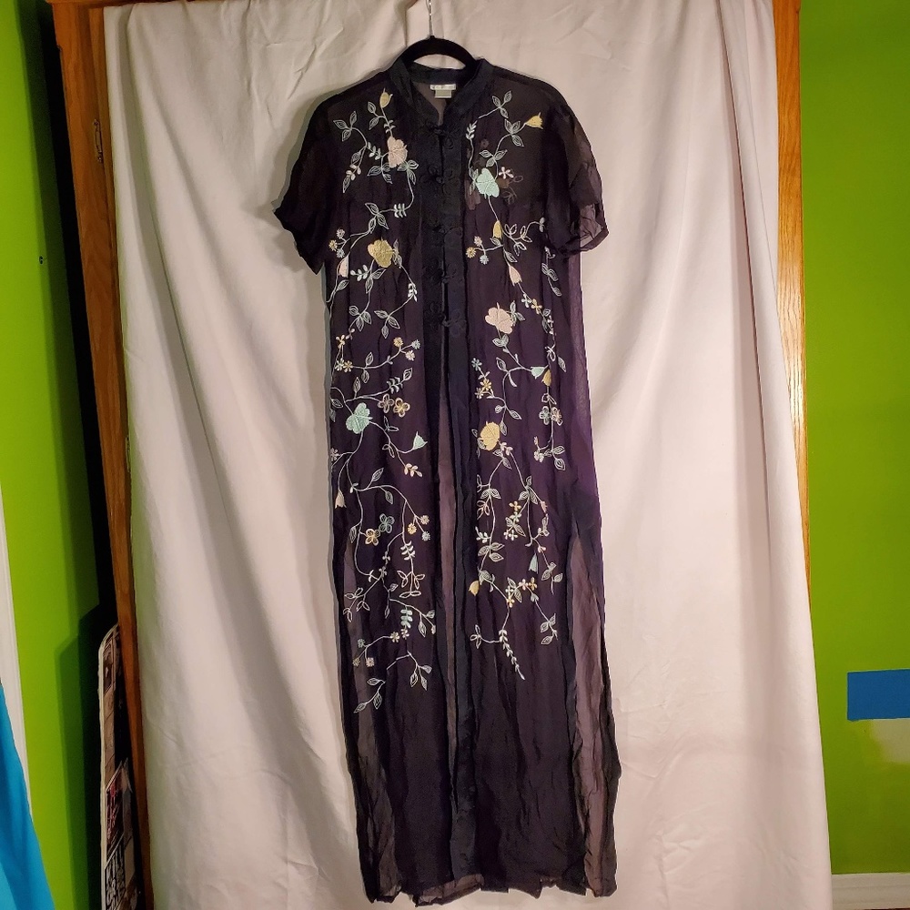 3for$25 cover up long cardigan floral embroidered